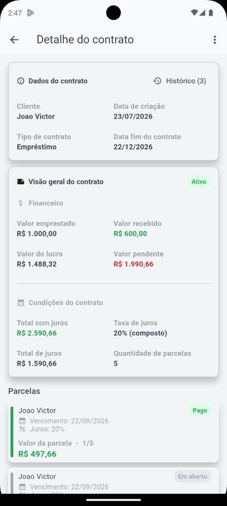 Detalhe do contrato no Cobre+